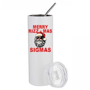 Merry Rizz Mas Sigmas Cool Santa Face Gen Alpha Christmas Stainless Steel Tumbler