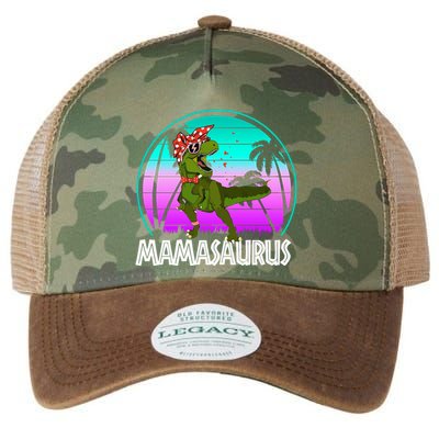 Mamasaurus Rex Mama Dinosaur Retro Dino Legacy Tie Dye Trucker Hat
