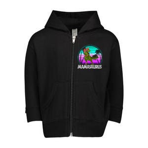 Mamasaurus Rex Mama Dinosaur Retro Dino Toddler Zip Fleece Hoodie