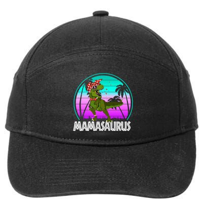 Mamasaurus Rex Mama Dinosaur Retro Dino 7-Panel Snapback Hat