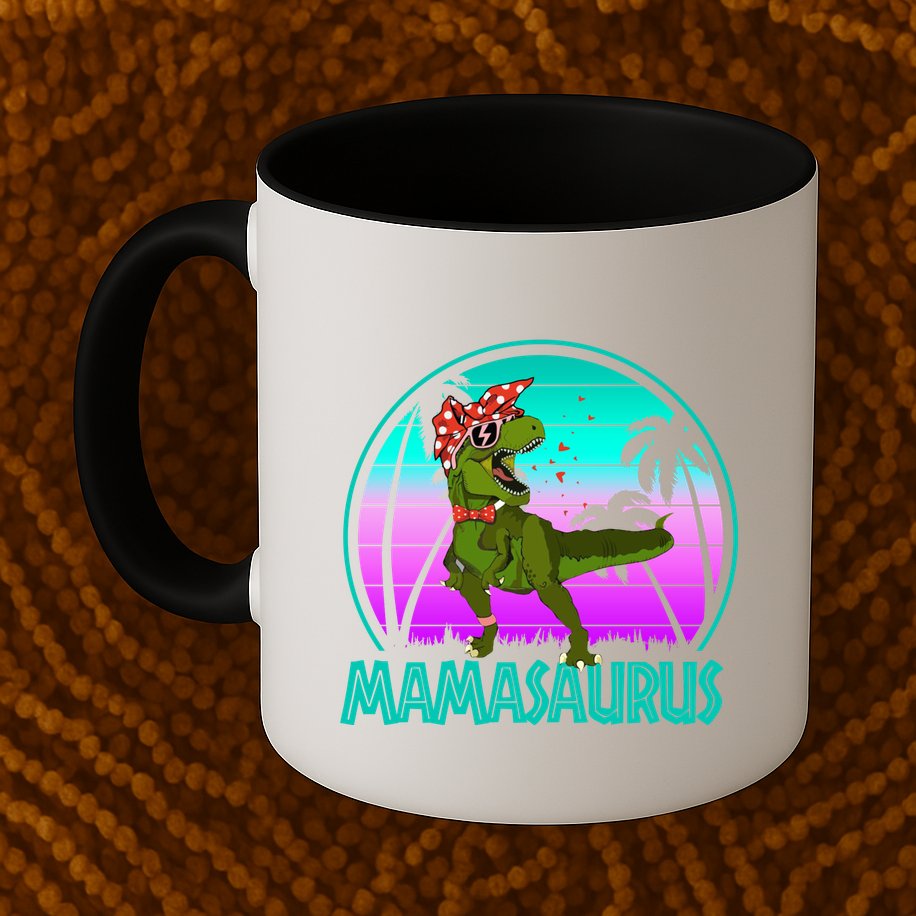 Mamasaurus Rex Mama Dinosaur Retro Dino Mug