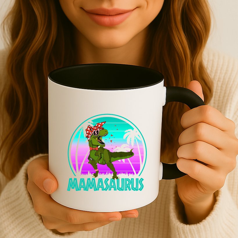 Mamasaurus Rex Mama Dinosaur Retro Dino Mug