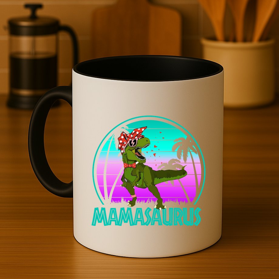 Mamasaurus Rex Mama Dinosaur Retro Dino Mug