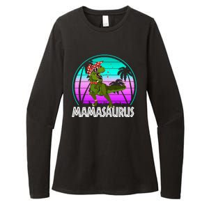 Mamasaurus Rex Mama Dinosaur Retro Dino Womens CVC Long Sleeve Shirt