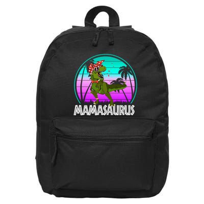Mamasaurus Rex Mama Dinosaur Retro Dino 16 in Basic Backpack