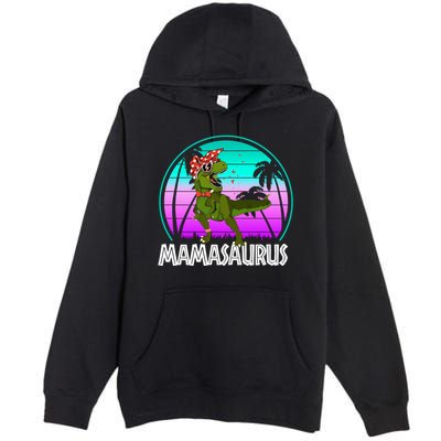Mamasaurus Rex Mama Dinosaur Retro Dino Premium Pullover Hoodie