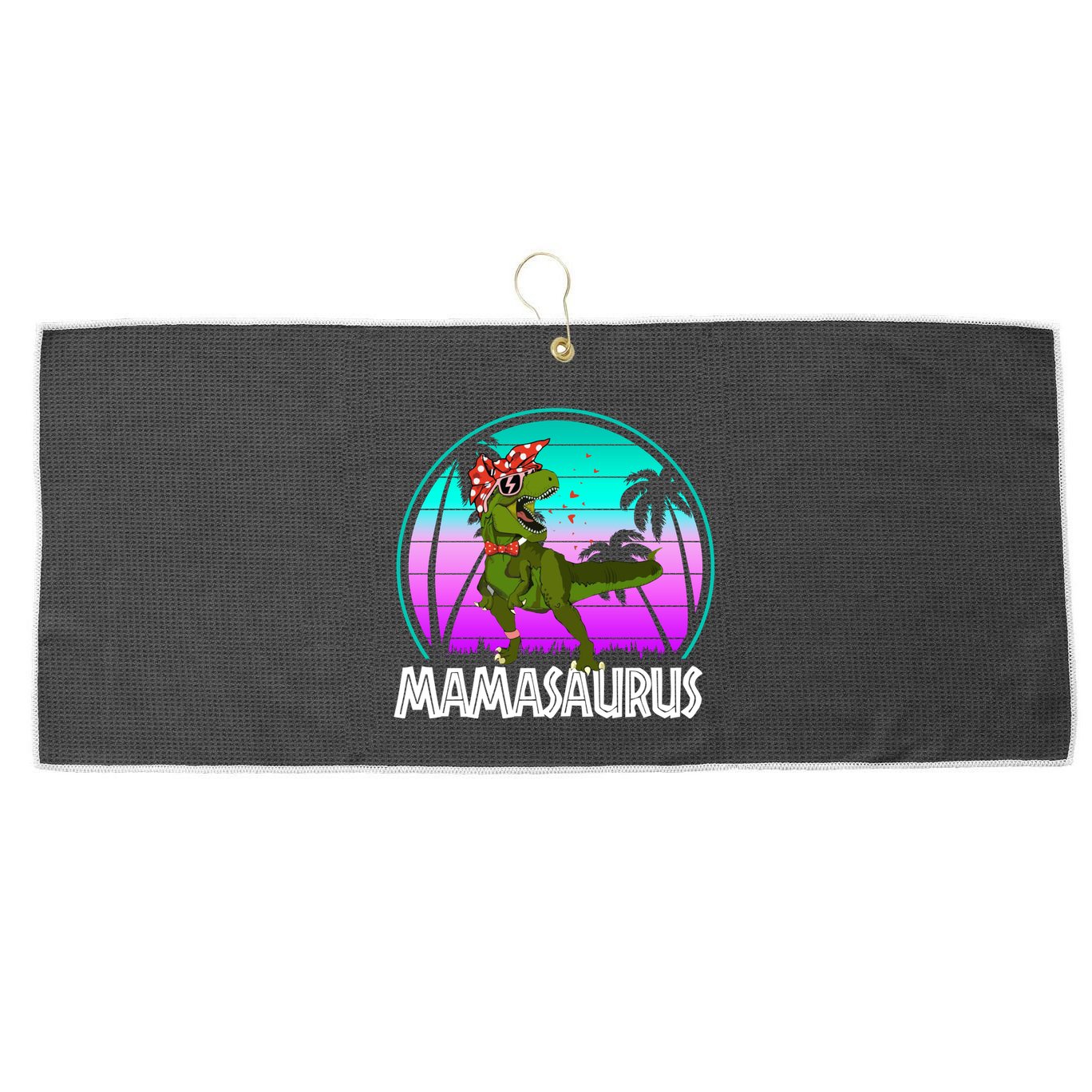 Mamasaurus Rex Mama Dinosaur Retro Dino Large Microfiber Waffle Golf Towel