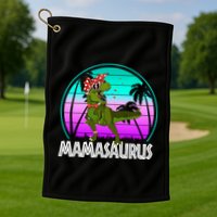 Mamasaurus Rex Mama Dinosaur Retro Dino Golf Towel