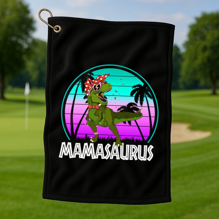 Mamasaurus Rex Mama Dinosaur Retro Dino Golf Towel