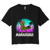 Mamasaurus Rex Mama Dinosaur Retro Dino Women's Crop Top Tee