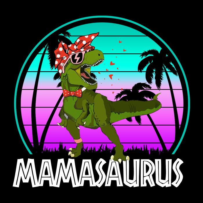 Mamasaurus Rex Mama Dinosaur Retro Dino Women's Crop Top Tee