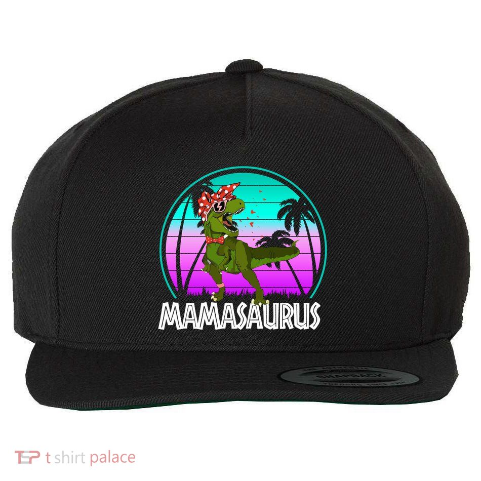 Mamasaurus Rex Mama Dinosaur Retro Dino Wool Snapback Cap