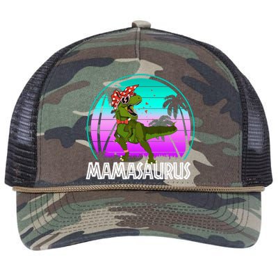 Mamasaurus Rex Mama Dinosaur Retro Dino Retro Rope Trucker Hat Cap