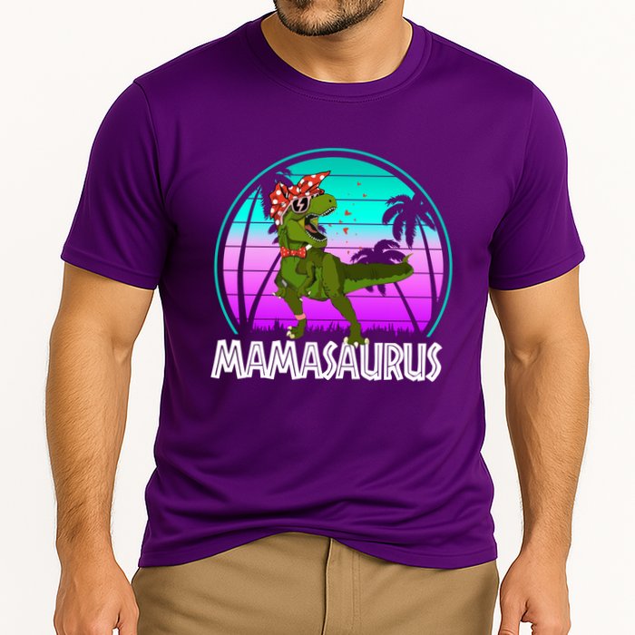 Mamasaurus Rex Mama Dinosaur Retro Dino Cooling Performance Crew T-Shirt