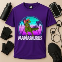 Mamasaurus Rex Mama Dinosaur Retro Dino Cooling Performance Crew T-Shirt