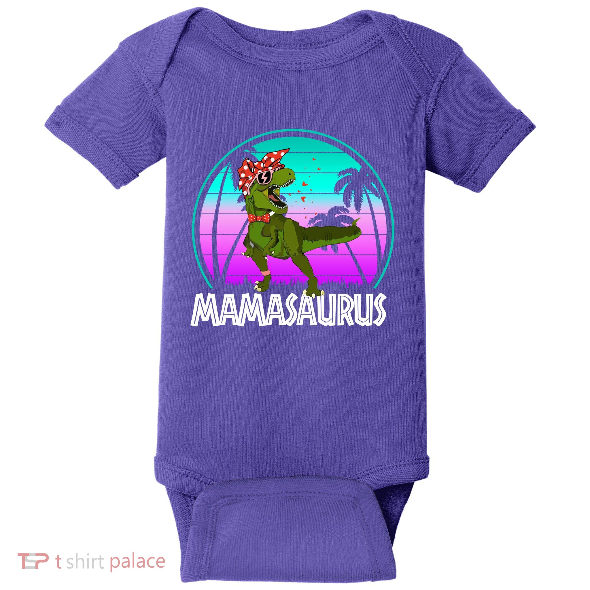 Mamasaurus Rex Mama Dinosaur Retro Dino Baby Bodysuit