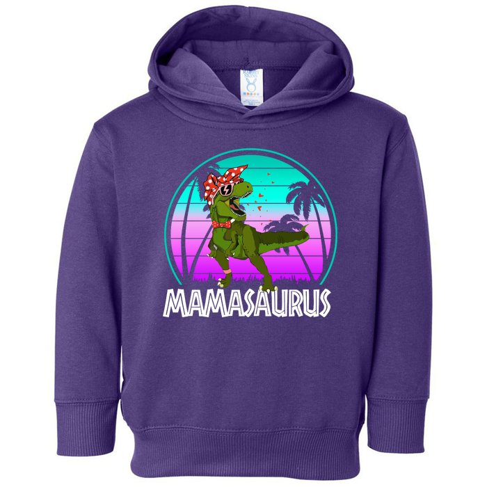 Mamasaurus Rex Mama Dinosaur Retro Dino Toddler Hoodie