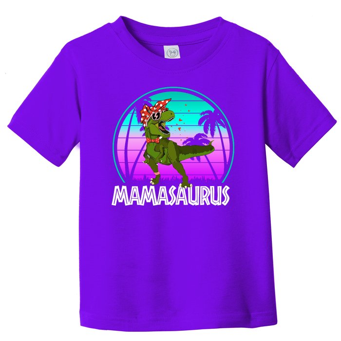 Mamasaurus Rex Mama Dinosaur Retro Dino Toddler T-Shirt