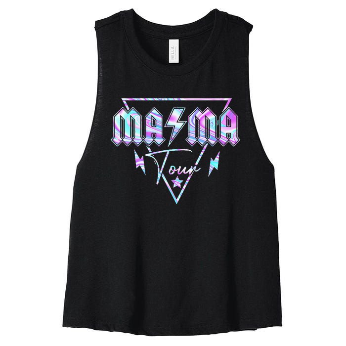 Mama Rock Moms Life Mothers Day Family Women's Racerback Cropped Tank