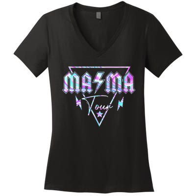 Mama Rock Moms Life Mothers Day Family Women's V-Neck T-Shirt