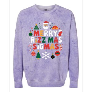 Merry Rizz Mas Sigmas Gen Alpha Middle School Christmas Colorblast Crewneck Sweatshirt