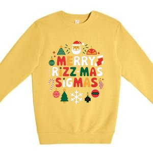 Merry Rizz Mas Sigmas Gen Alpha Middle School Christmas Premium Crewneck Sweatshirt