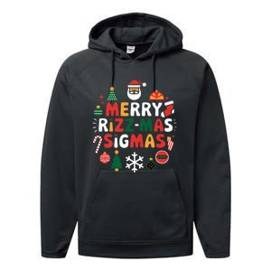 Merry Rizz Mas Sigmas Gen Alpha Middle School Christmas Performance Fleece Hoodie