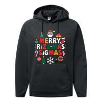 Merry Rizz Mas Sigmas Gen Alpha Middle School Christmas Performance Fleece Hoodie