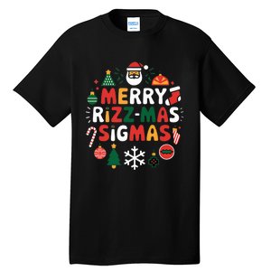 Merry Rizz Mas Sigmas Gen Alpha Middle School Christmas Tall T-Shirt