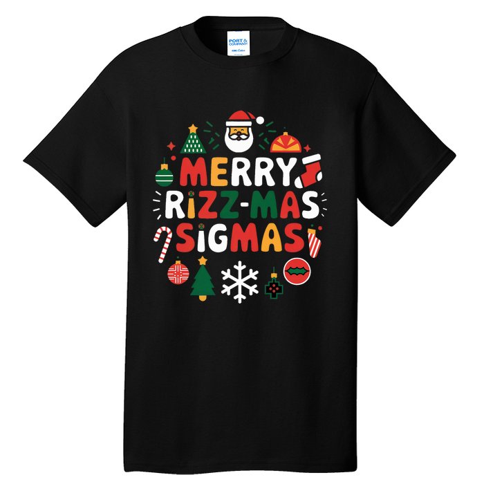 Merry Rizz Mas Sigmas Gen Alpha Middle School Christmas Tall T-Shirt