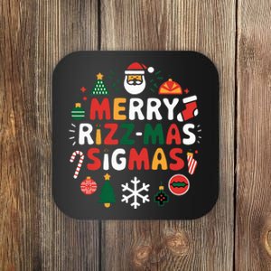 Merry Rizz Mas Sigmas Gen Alpha Middle School Christmas Coaster