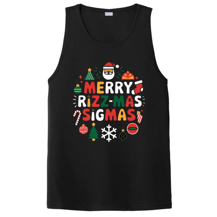 Merry Rizz Mas Sigmas Gen Alpha Middle School Christmas PosiCharge Competitor Tank