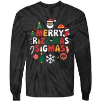 Merry Rizz Mas Sigmas Gen Alpha Middle School Christmas Tie-Dye Long Sleeve Shirt