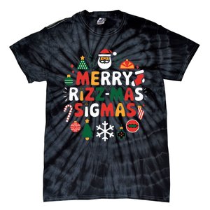 Merry Rizz Mas Sigmas Gen Alpha Middle School Christmas Tie-Dye T-Shirt