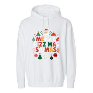 Merry Rizz Mas Sigmas Gen Alpha Middle School Christmas Garment-Dyed Fleece Hoodie