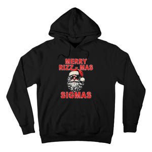 Merry Rizz Mas Sigmas Cool Santa Face Gen Alpha Christmas Tall Hoodie