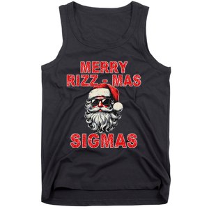 Merry Rizz Mas Sigmas Cool Santa Face Gen Alpha Christmas Tank Top