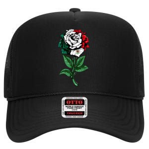 Mexican Rose Mexico Pride High Crown Mesh Back Trucker Hat