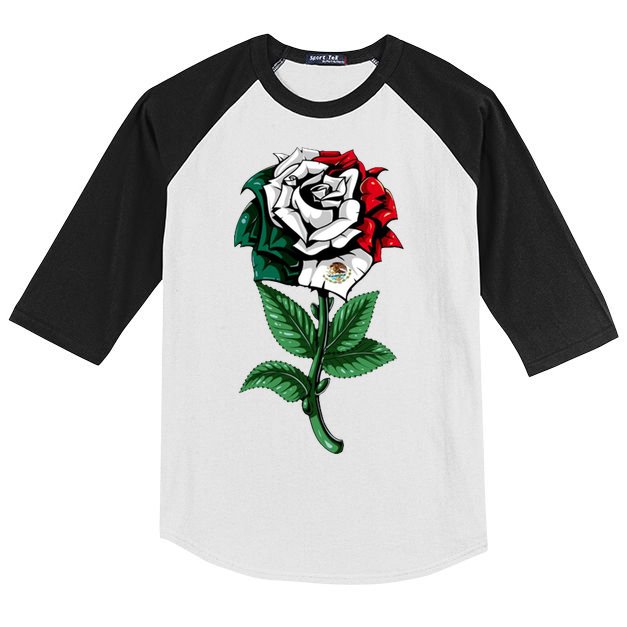 Mexican Rose Mexico Pride Kids Colorblock Raglan Jersey