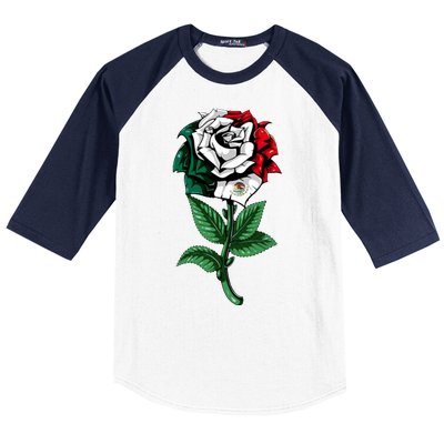 Mexican Rose Mexico Pride Baseball Sleeve Shirt