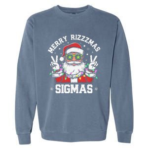 Merry Rizz Mas Sigmas Gen Alpha Middle School Christmas Garment-Dyed Sweatshirt