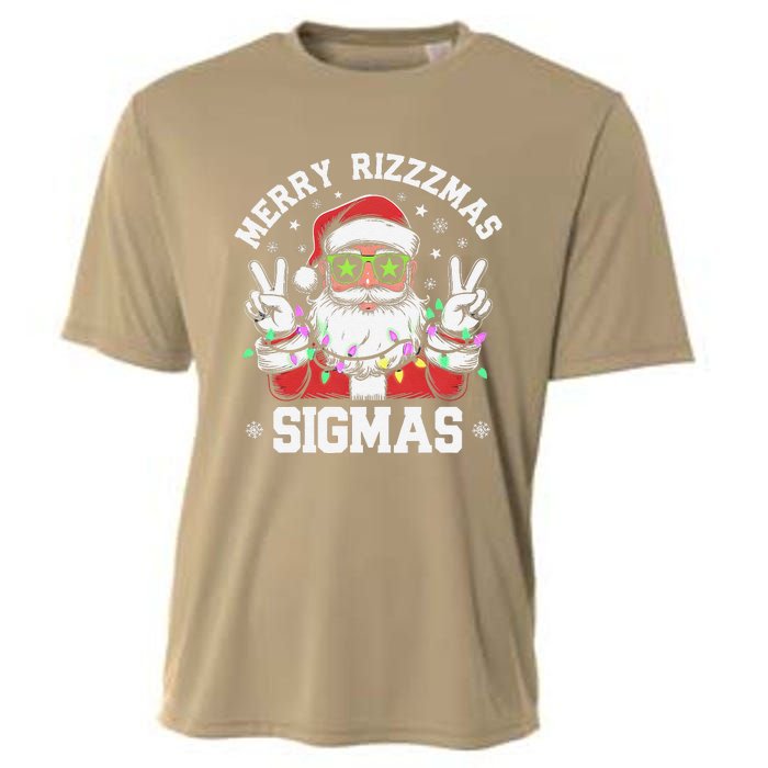 Merry Rizz Mas Sigmas Gen Alpha Middle School Christmas Cooling Performance Crew T-Shirt