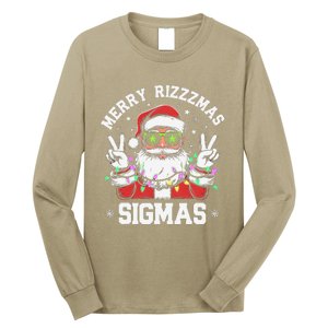 Merry Rizz Mas Sigmas Gen Alpha Middle School Christmas Long Sleeve Shirt