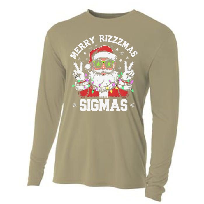 Merry Rizz Mas Sigmas Gen Alpha Middle School Christmas Cooling Performance Long Sleeve Crew