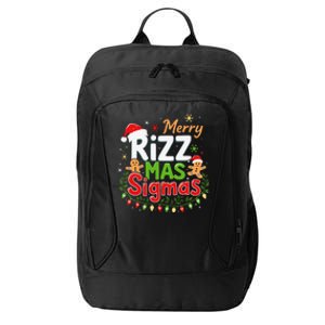 Merry Rizz Mas Sigmas Santa Hat Christmas Lights Gingerbread City Backpack