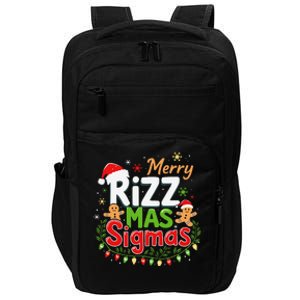 Merry Rizz Mas Sigmas Santa Hat Christmas Lights Gingerbread Impact Tech Backpack