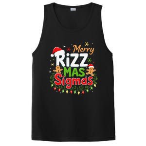 Merry Rizz Mas Sigmas Santa Hat Christmas Lights Gingerbread PosiCharge Competitor Tank