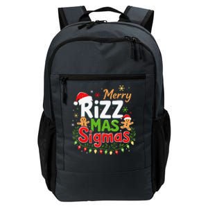 Merry Rizz Mas Sigmas Santa Hat Christmas Lights Gingerbread Daily Commute Backpack