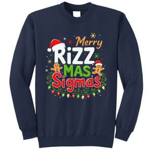 Merry Rizz Mas Sigmas Santa Hat Christmas Lights Gingerbread Sweatshirt