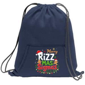 Merry Rizz Mas Sigmas Santa Hat Christmas Lights Gingerbread Sweatshirt Cinch Pack Bag